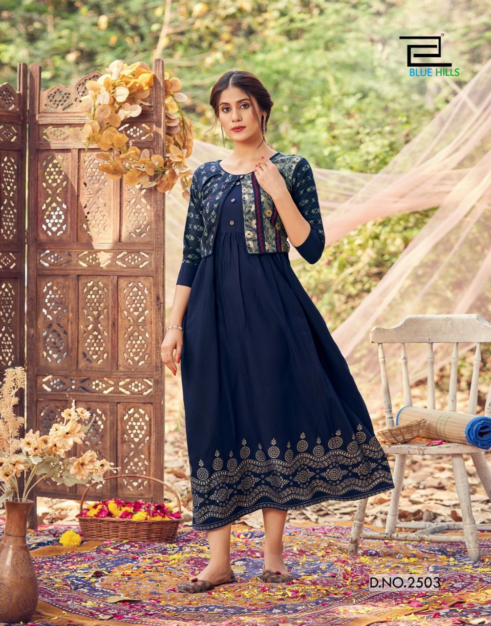 Blue Hills Trend 25 New Exclusive Wear Rayon Printed Kurti With Koti Collection